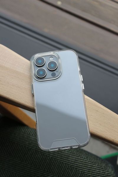 Чохол прозорий Space Case з металевими кнопками для iPhone 17 pro / 18 pro 00370 фото