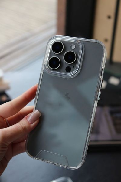 Чохол прозорий Space Case з металевими кнопками для iPhone 12 pro max 00370 фото
