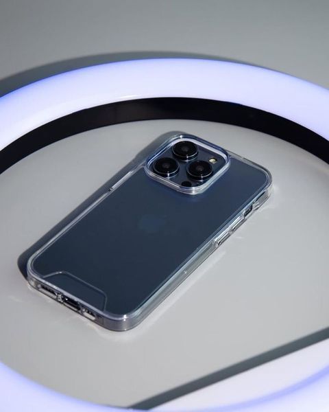 Чохол прозорий Space Case з металевими кнопками для iPhone 14 plus 00370 фото