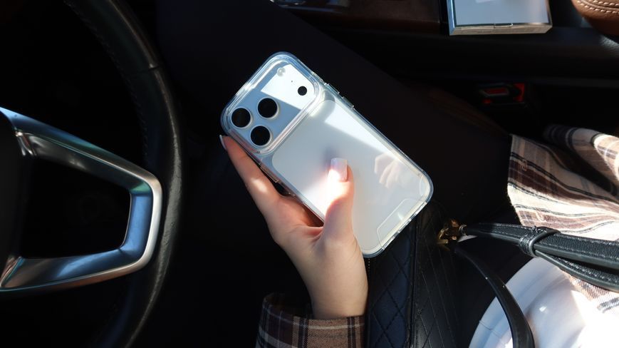 Чохол прозорий Space Case з металевими кнопками для iPhone 16 plus 00370 фото