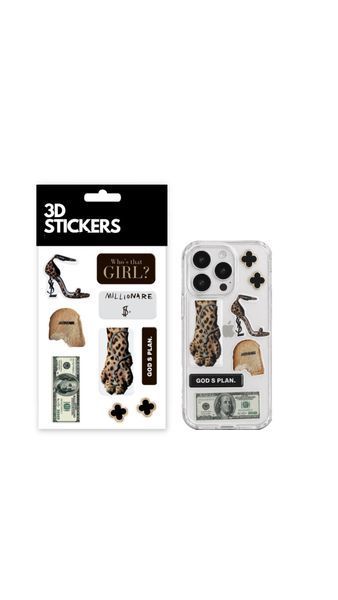 Об'ємні 3D наліпки  "Leopard Edition" 9 стікерів 00210 фото