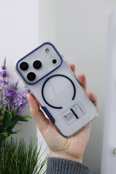 Чохол Metal Frame Crystal with MagSafe Blue для iPhone 17 pro max 00458 фото